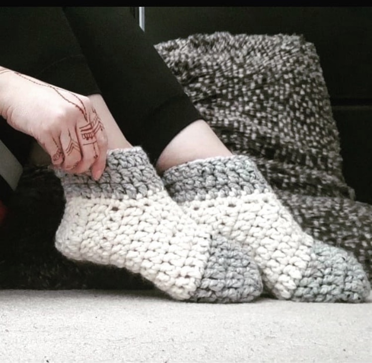 Free Slipper Socks Crochet Pattern