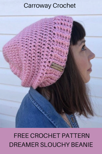 Pink slouchy beanie hat