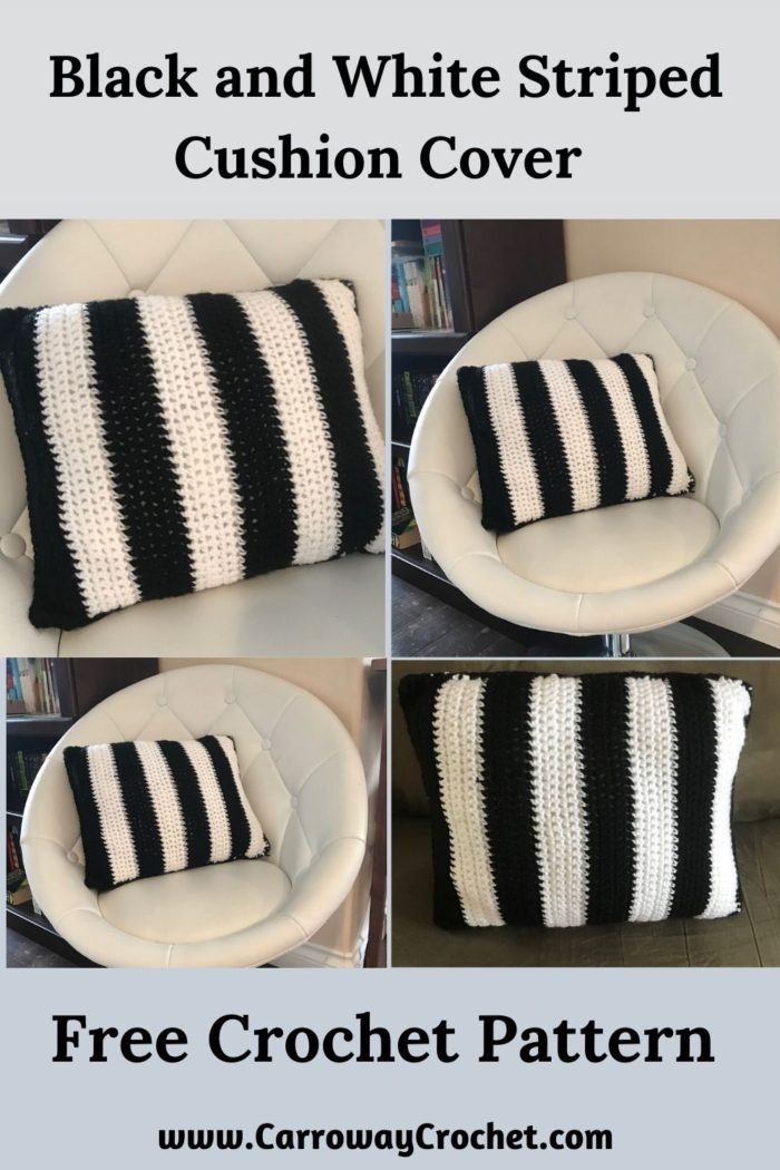 Striped cushion free crochetpattern