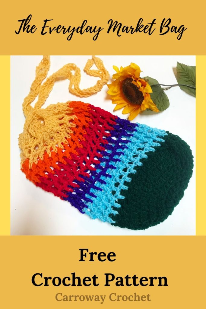 everyday market bag crochet pattern rainbow