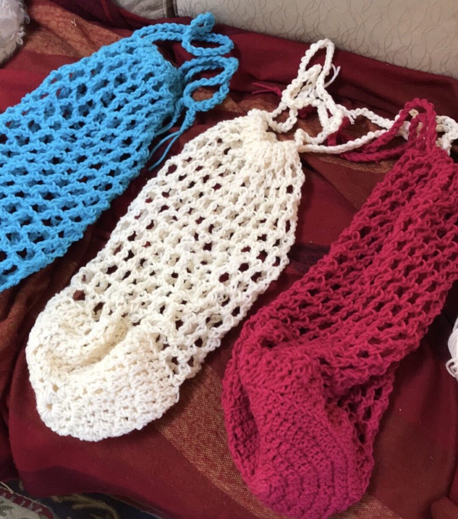 every day market bag crochet pattern in three colours