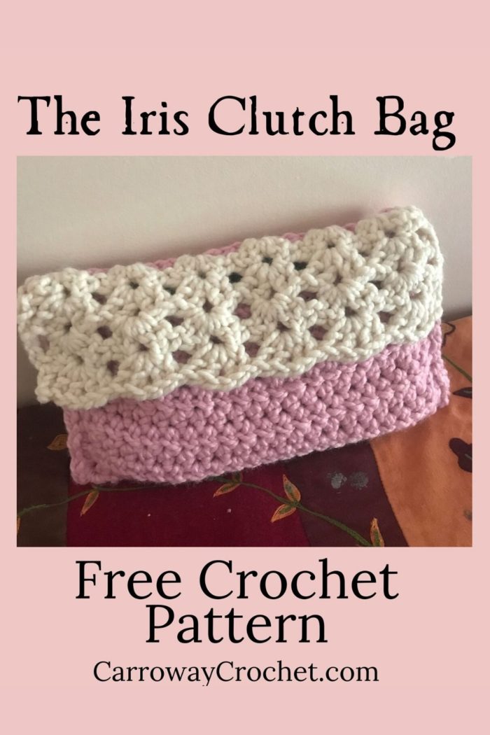 Free crochet clutch bag pattern - Gathered