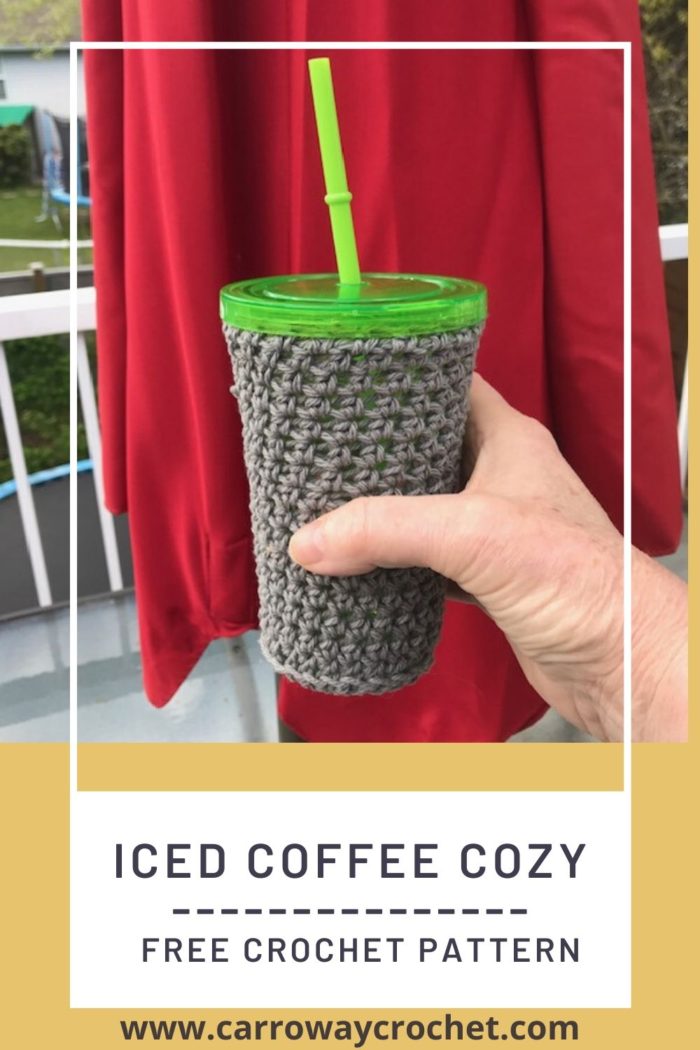 Iced coffee cup cozy pattern