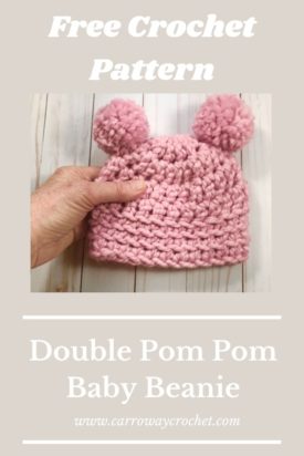 Double Pom Pom Baby Beanie – Free Pattern - Carroway Crochet