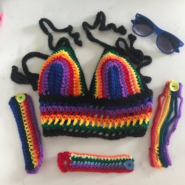 Ravelry: The Rainbow Fringe Bralette pattern by Pam Carr
