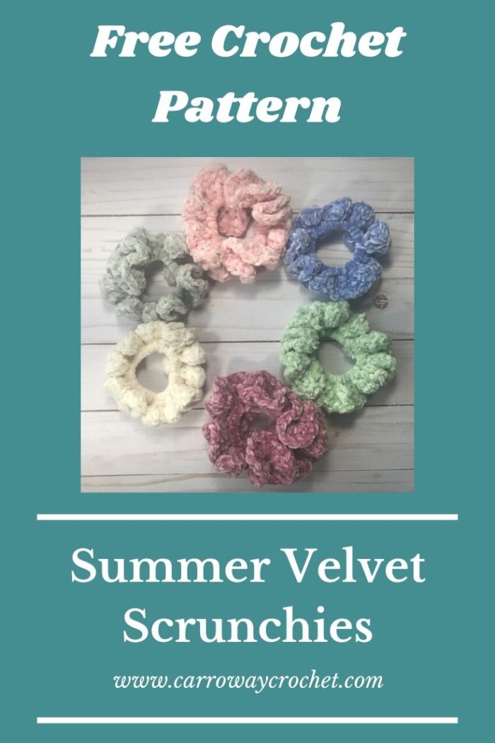 Summer velvet scrunchies