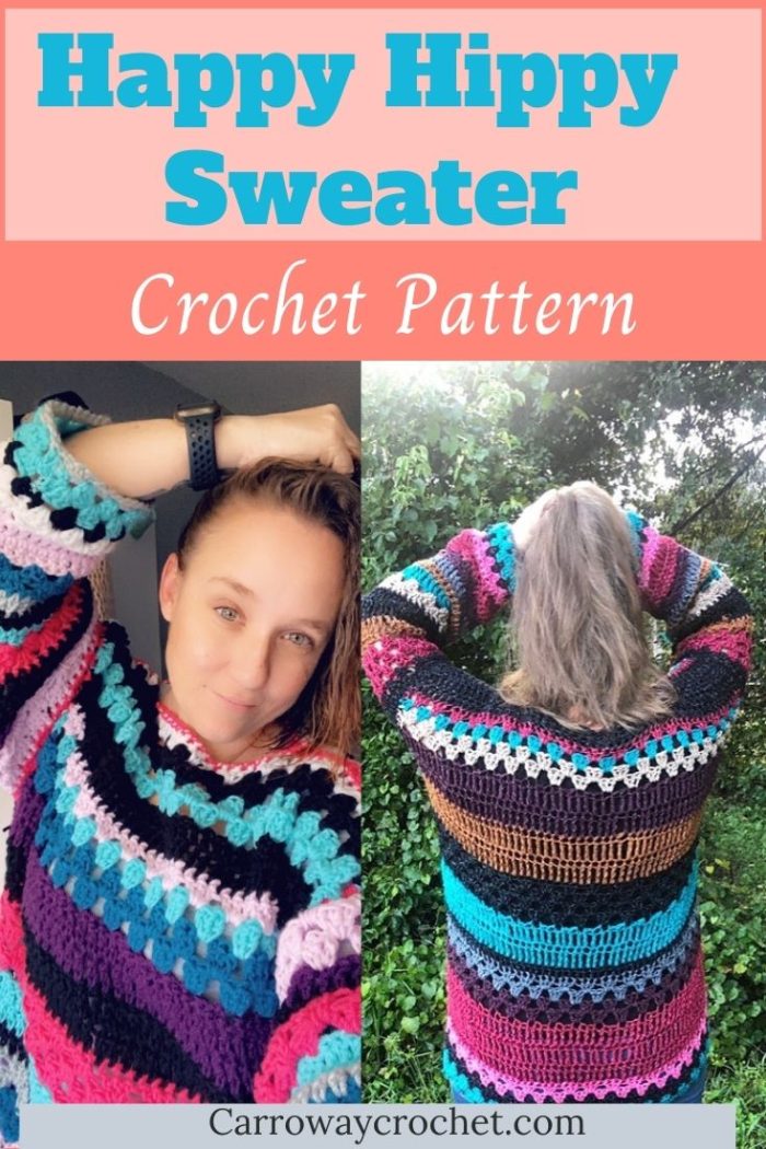 The Happy Hippy Sweater Pattern: Free Crochet Pattern - Carroway Crochet