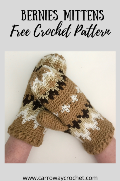 Bernie’s Mittens Free Pattern - Carroway Crochet