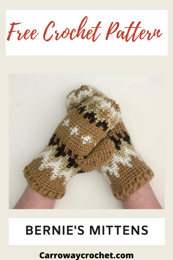 Bernie’s Mittens Free Pattern - Carroway Crochet