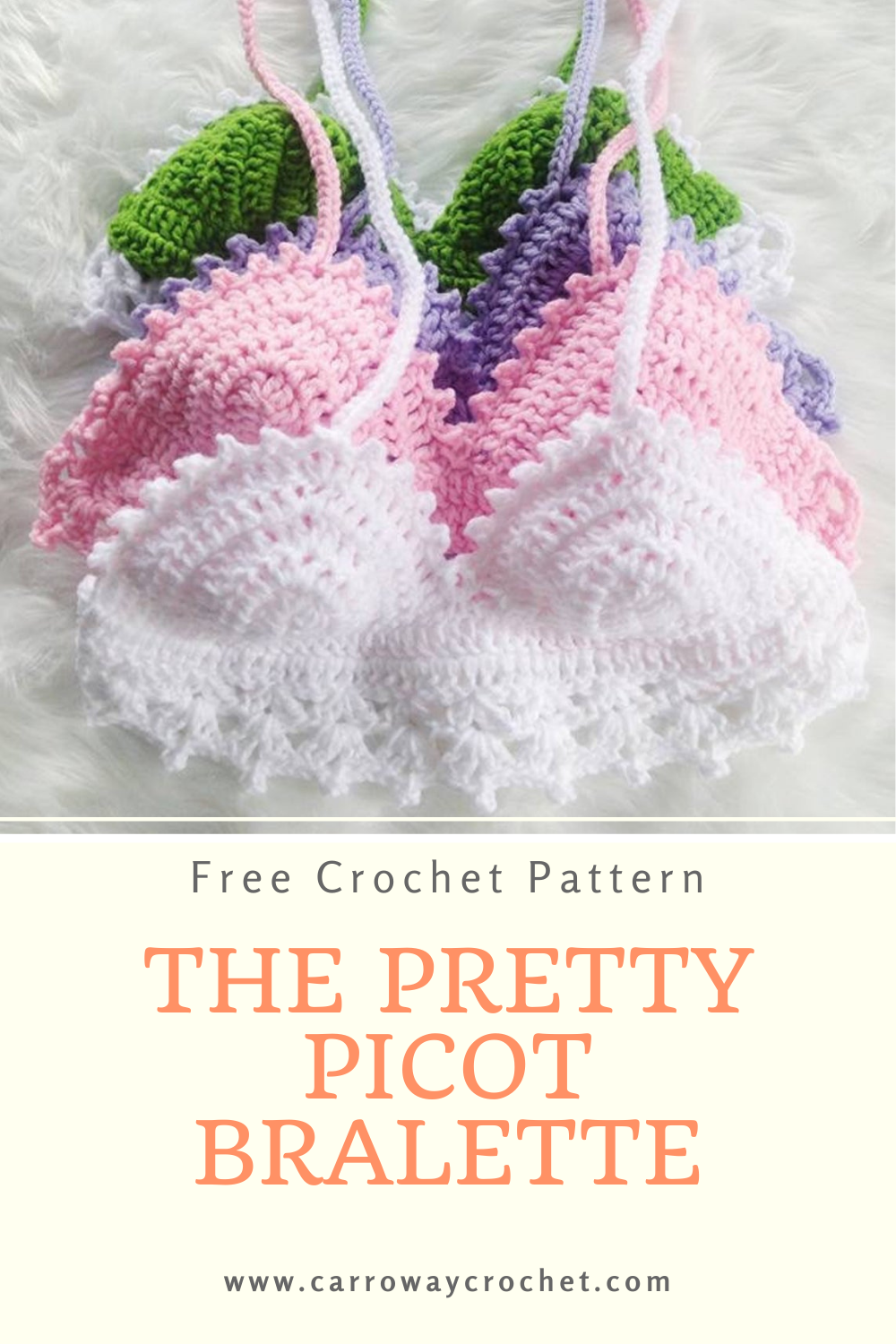 Free Crochet Pattern: The Pretty Picot Bralette - Carroway Crochet