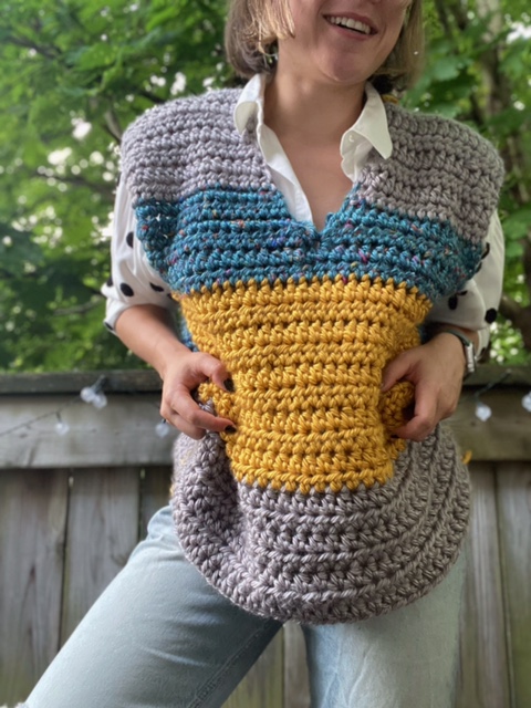 Crochet Sweater Vest: It has Pockets, and a Hood! - KnitcroAddict