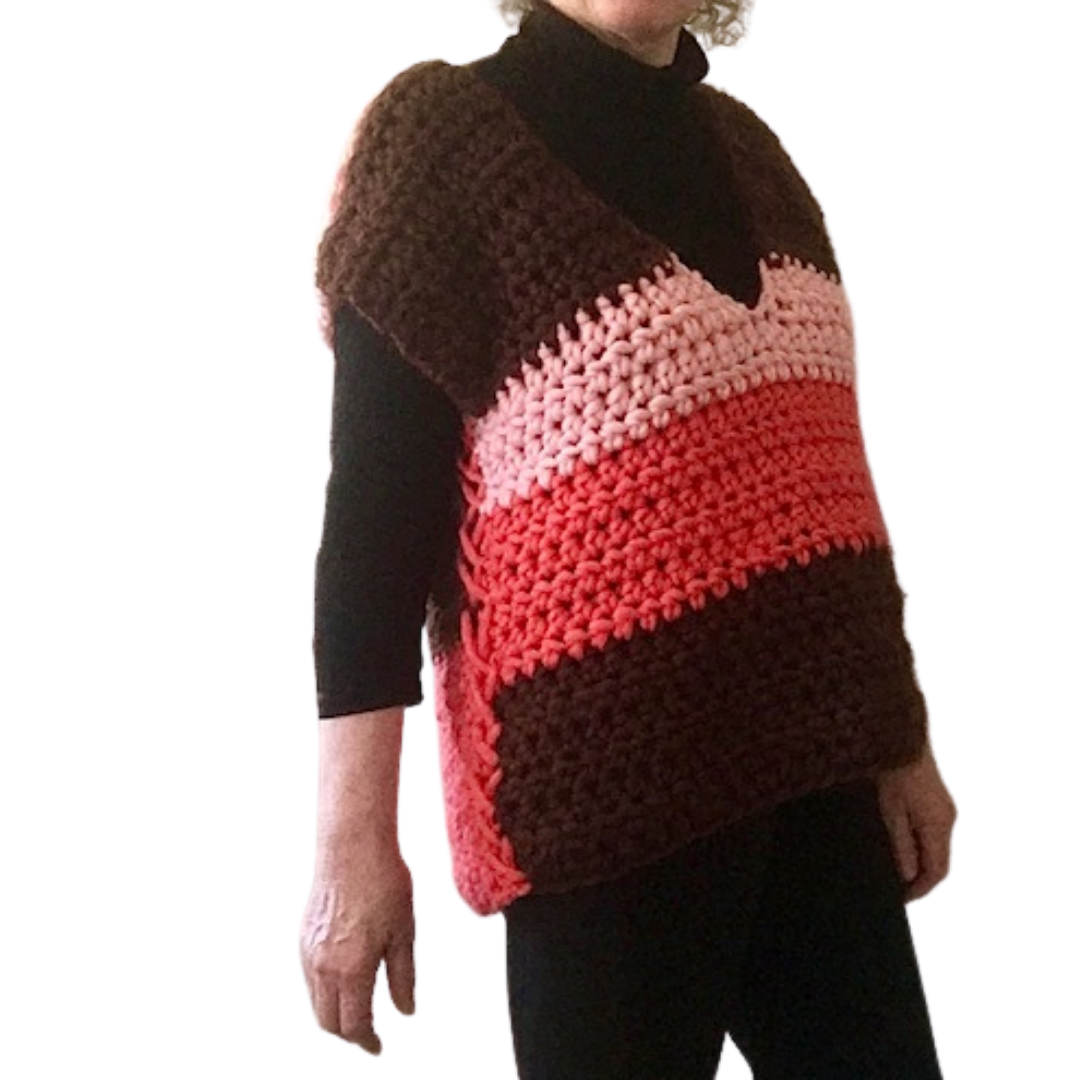 Chunky Sweater Vest Free Crochet Pattern Carroway Crochet