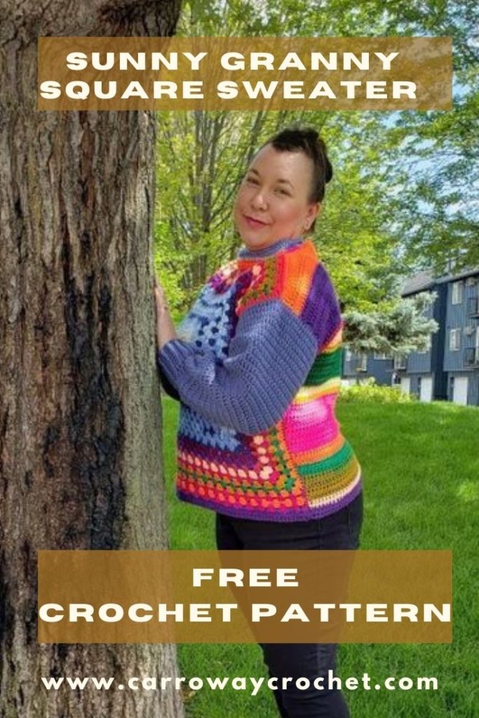 sunny granny square sweater