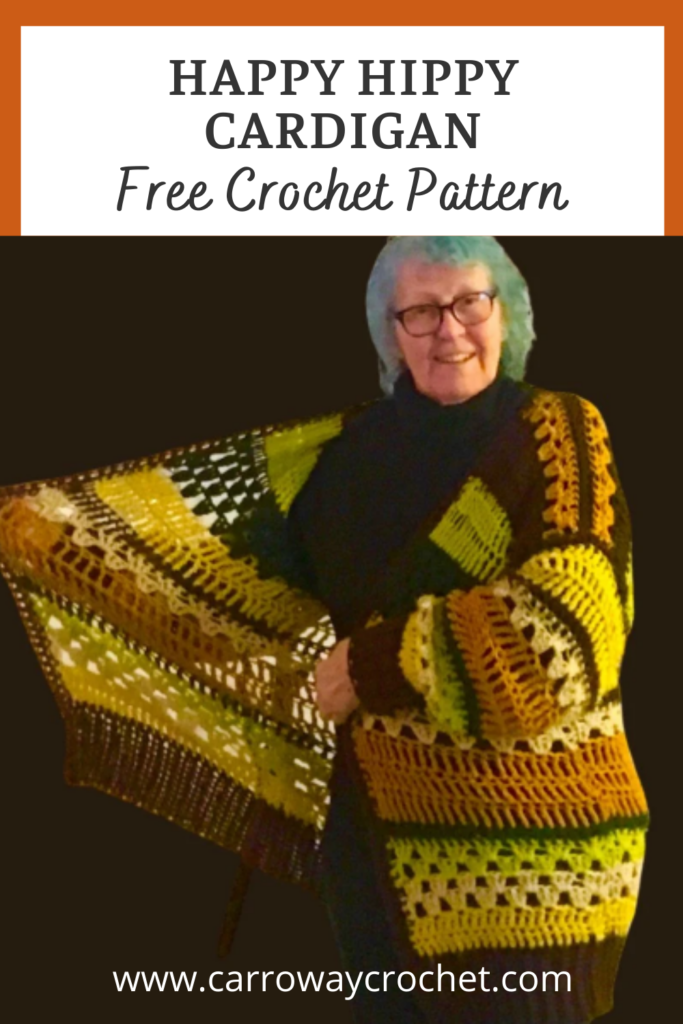 Happy Hippy Cardigan free crochet pattern