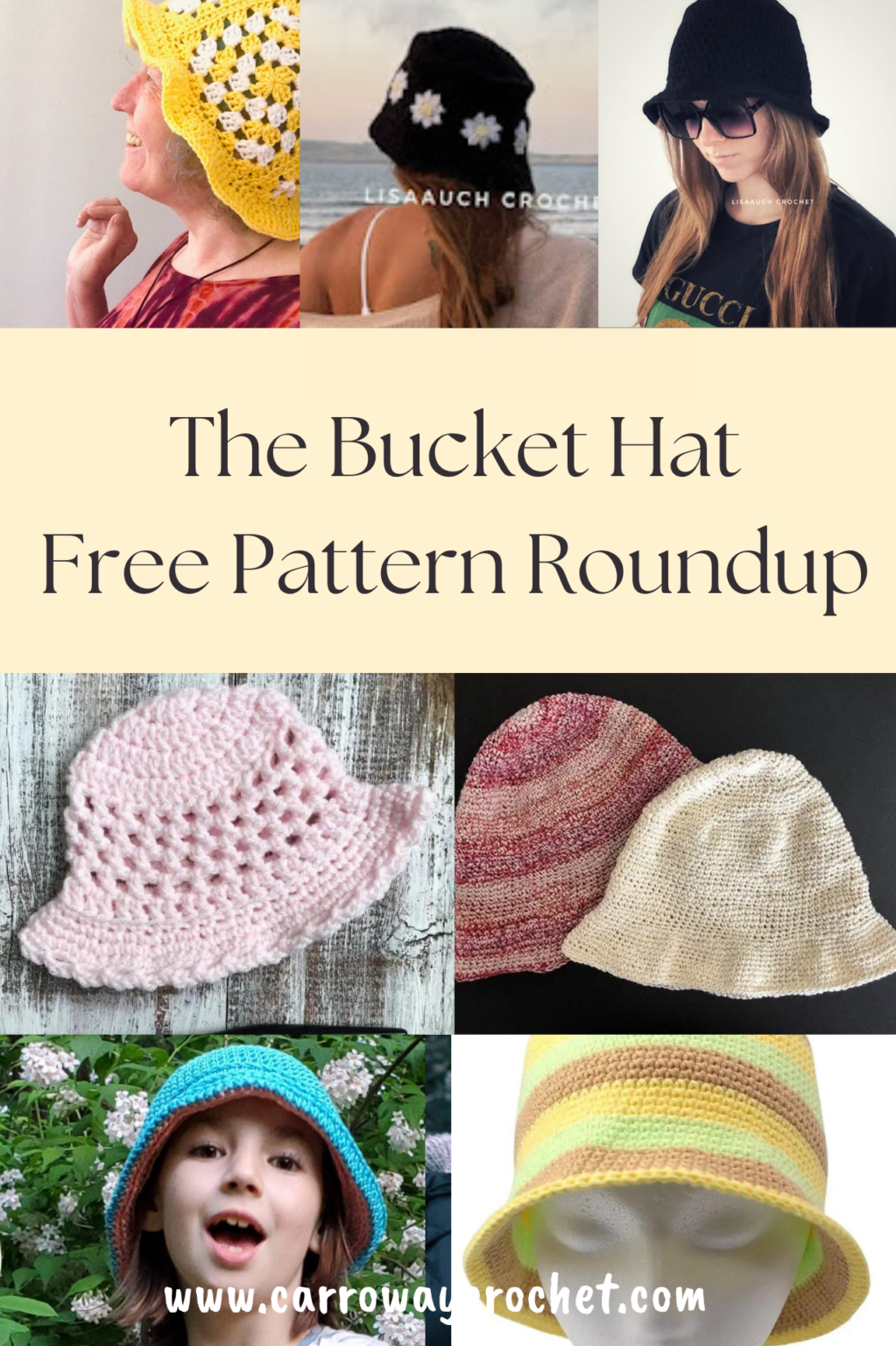 Bucket Hat Free Pattern Roundup - Carroway Crochet