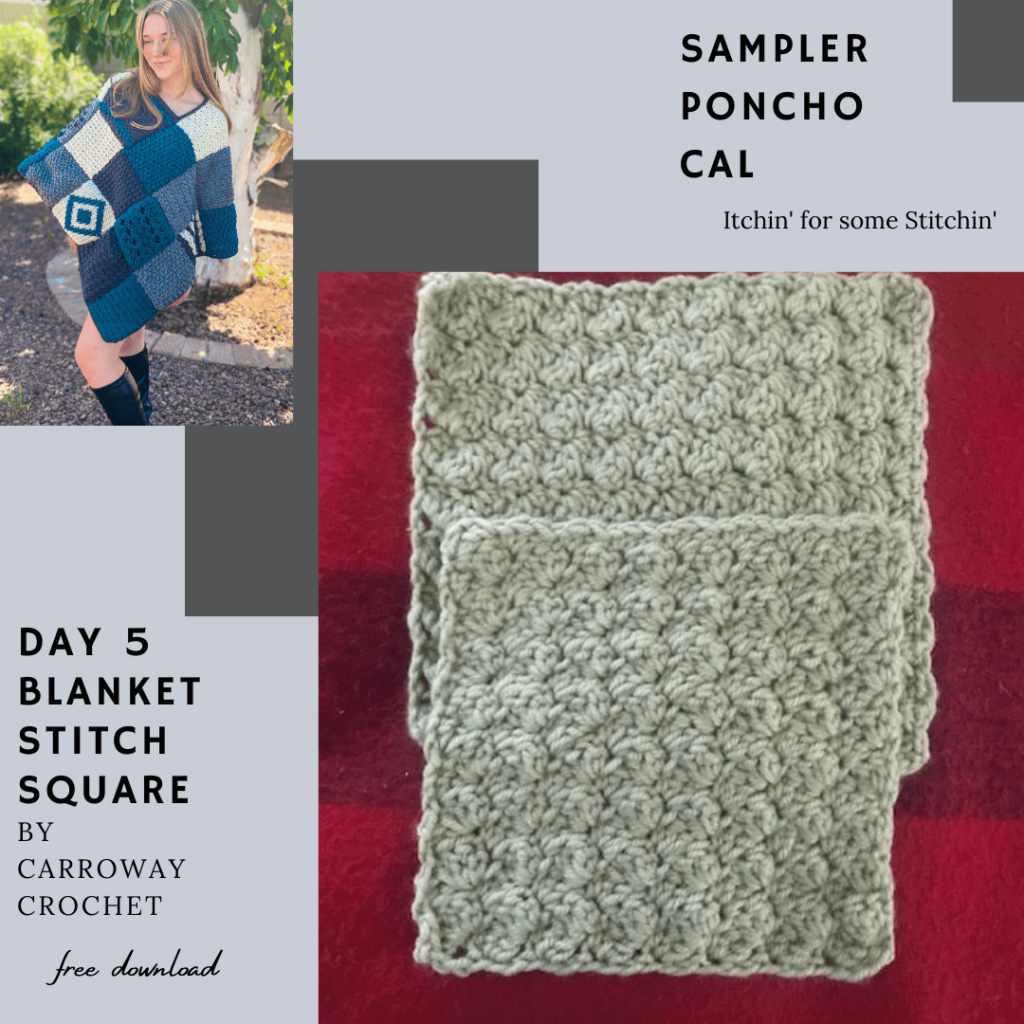 crochet blanket stitch square