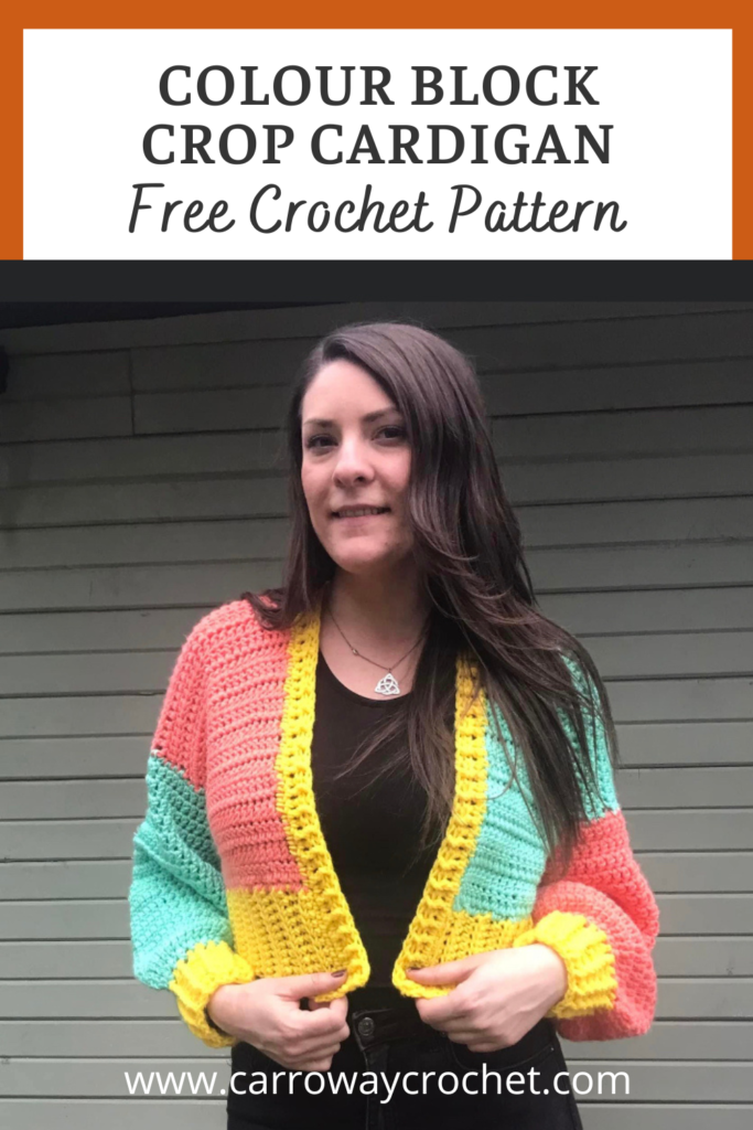color block cardigan crochet pattern