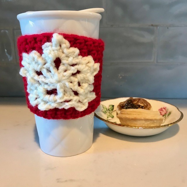 Oh So Merry Coffee Cup Cozy: Free Crochet Pattern - Carroway Crochet