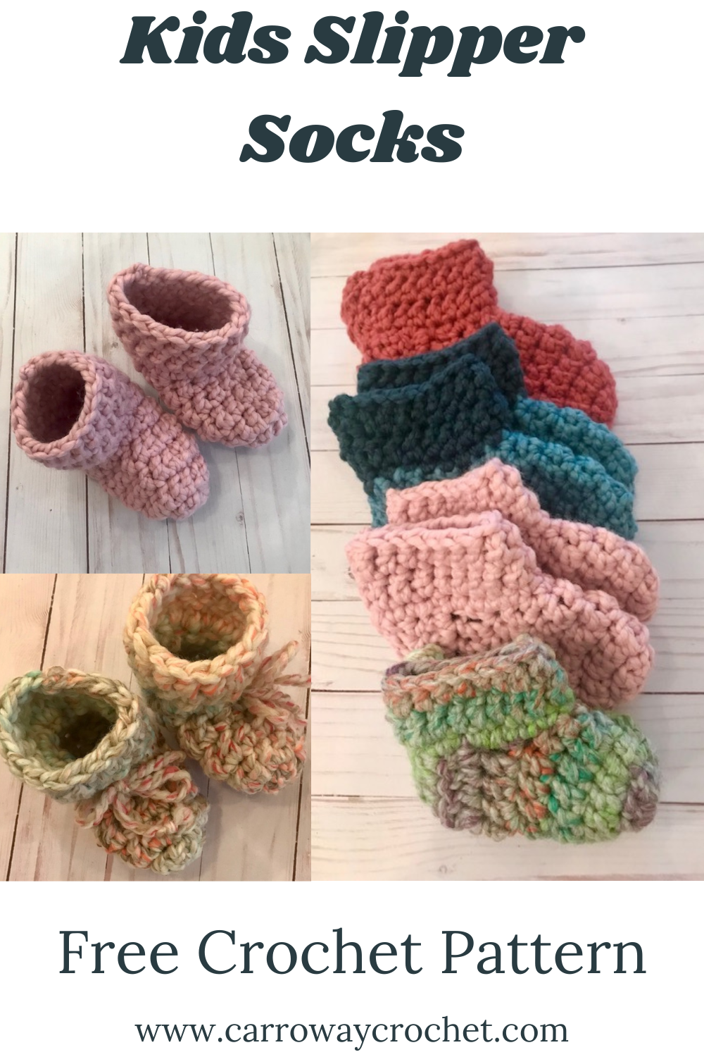 Kids Slipper Socks Crochet Pattern - Carroway Crochet