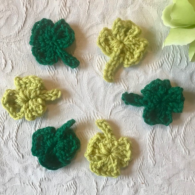 Crochet Four Leaf Clover Applique 