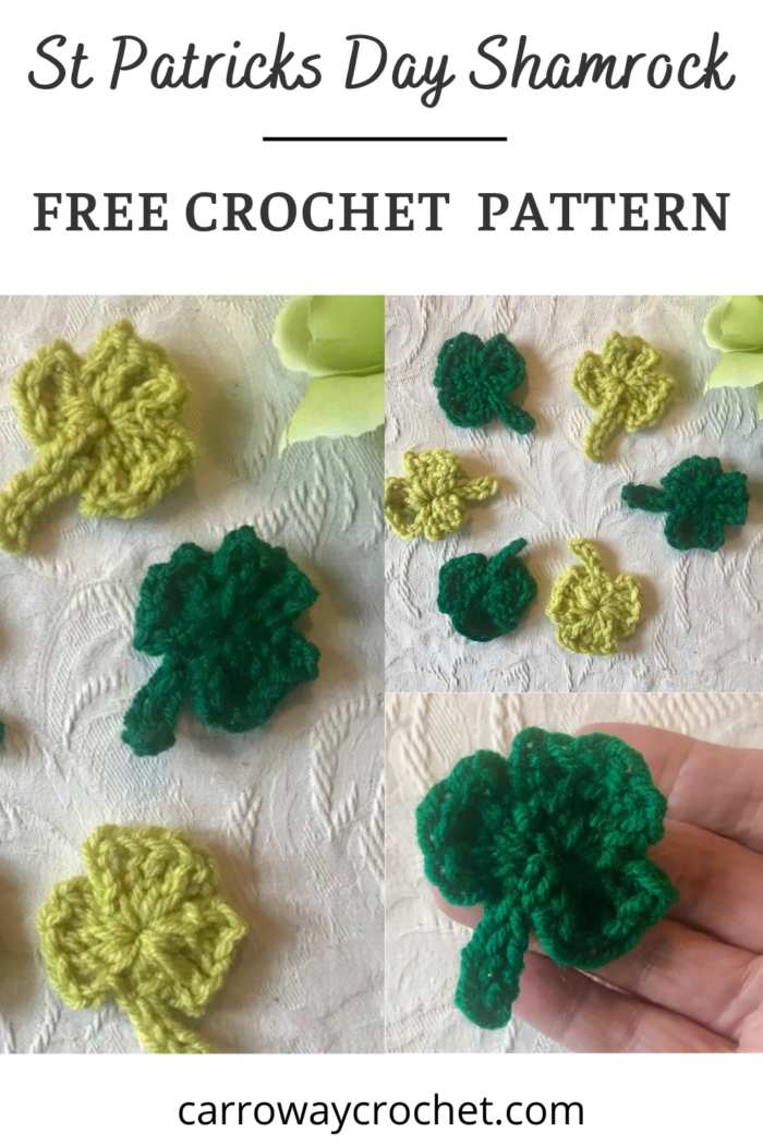 Small Clover Pattern - Crochet Clover Applique - Petals to Picots