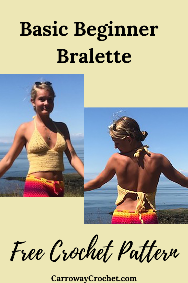 Free Crochet Bralette Pattern The Basic Beginner Bralette Carroway Crochet