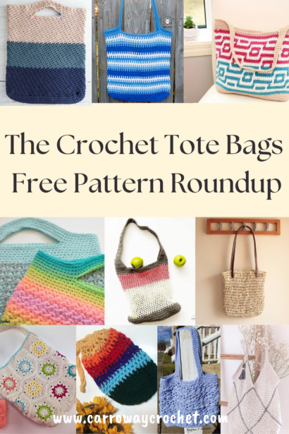 Free Crochet Tote Bags roundup post - Carroway Crochet