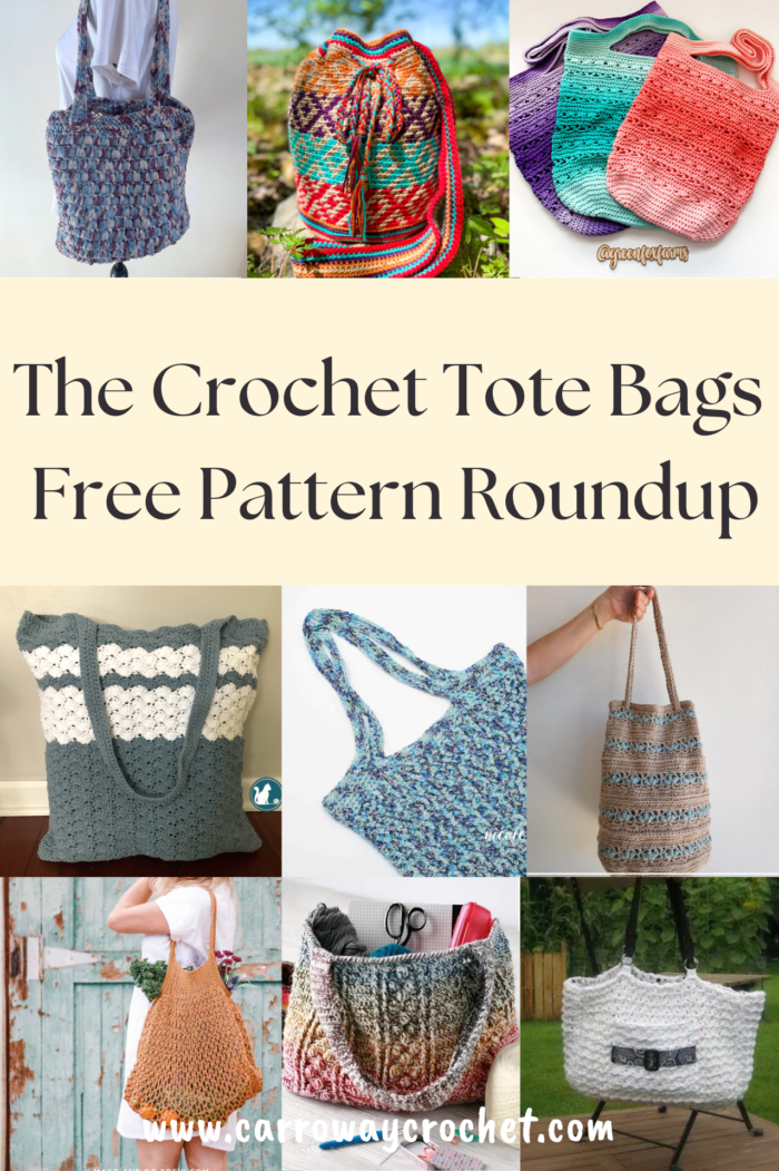 Free Crochet Tote Bags roundup post - Carroway Crochet