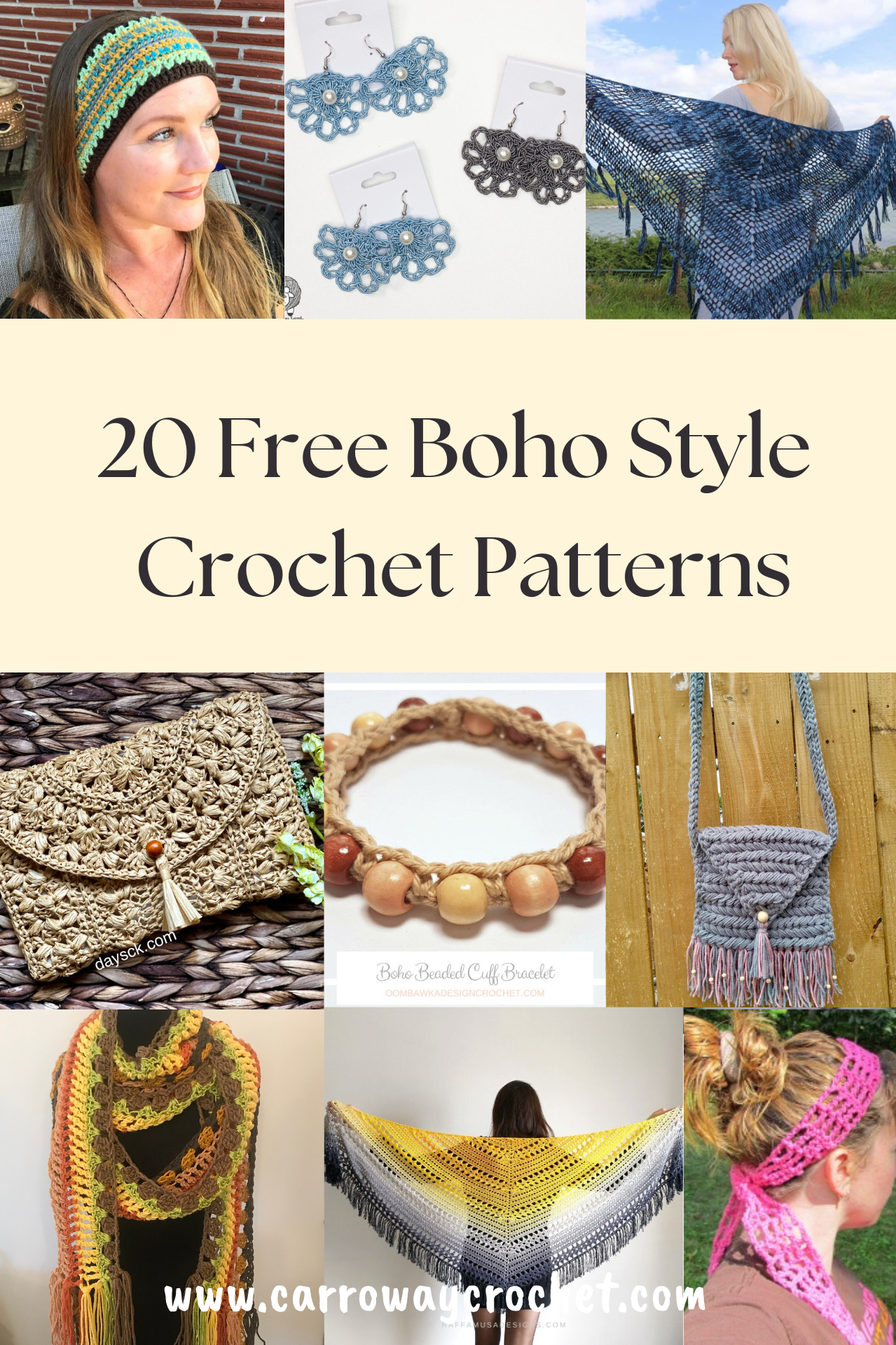 20 Free Boho Style Crochet Patterns Roundup - Carroway Crochet