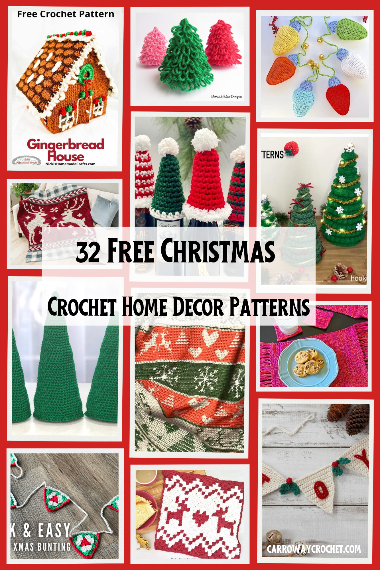 The Plaid Christmas Tree Wall Hanging Crochet Pattern - Love & Stitch
