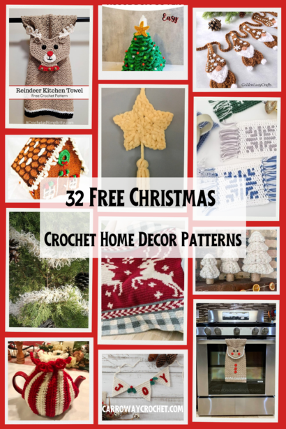 32 Free Christmas Crochet Home Decor Patterns - Carroway Crochet
