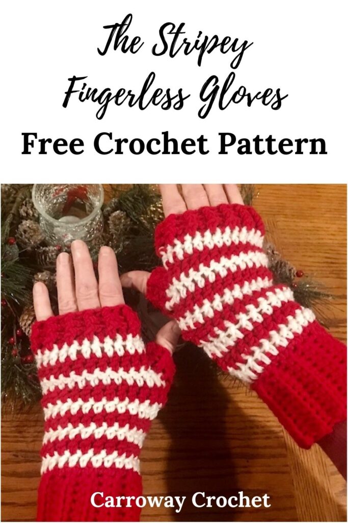 Striped Fingerless Gloves Free Crochet Pattern