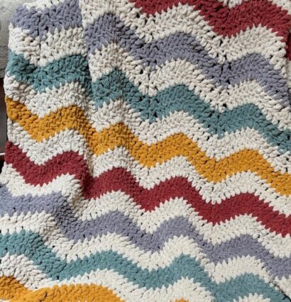 Cozy Ripple Throw Blanket Free Crochet Pattern - Carroway Crochet